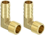 Connettori a T per tubi 1/2 pollici x 3/8 pollici, 90 gradi, 2 pezzi, per acqua e aria, in acciaio inox.
