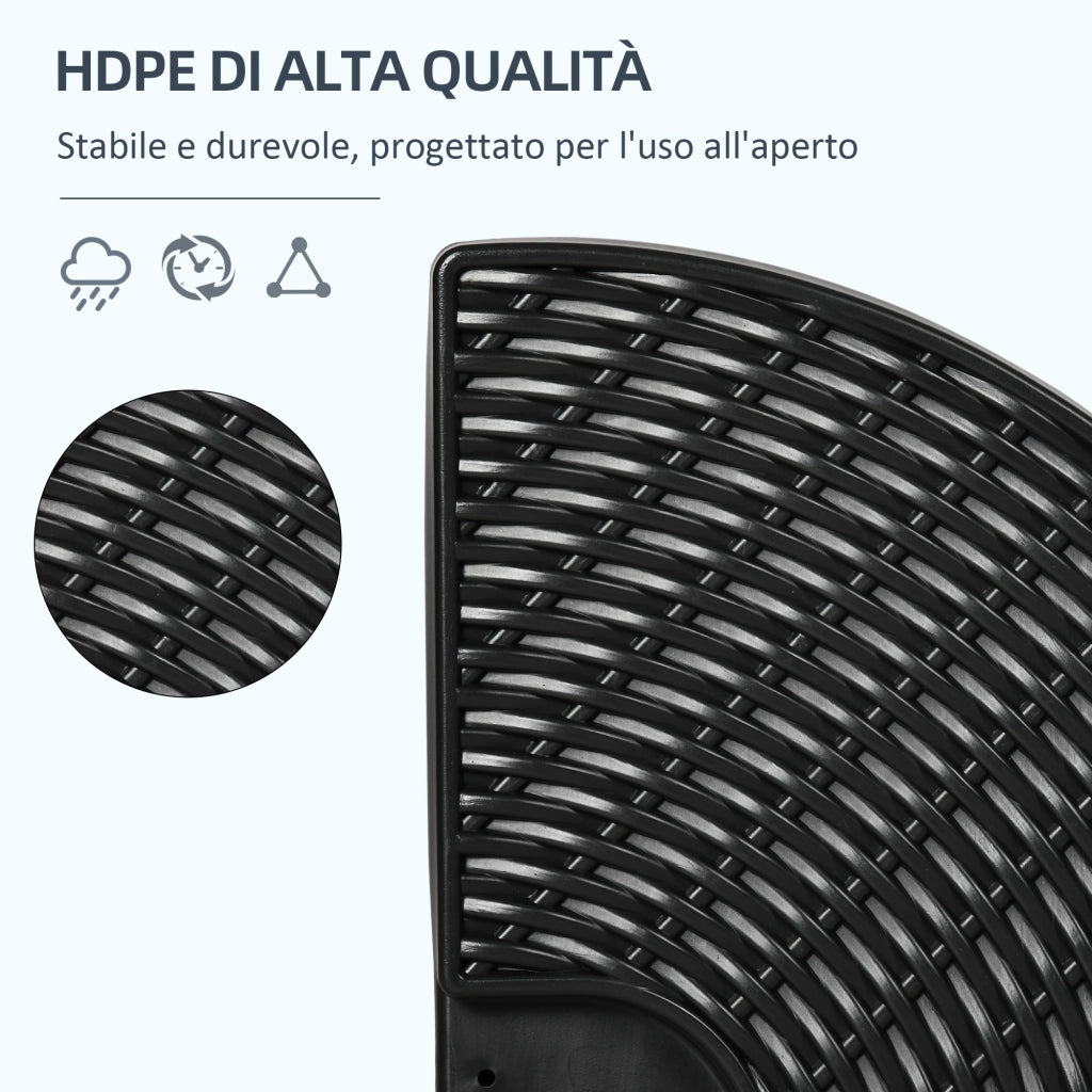 Base per Ombrellone a Braccio da 4 Pezzi in HDPE Riempibili con Acqua e Sabbia, ?100x8 cm, Nero