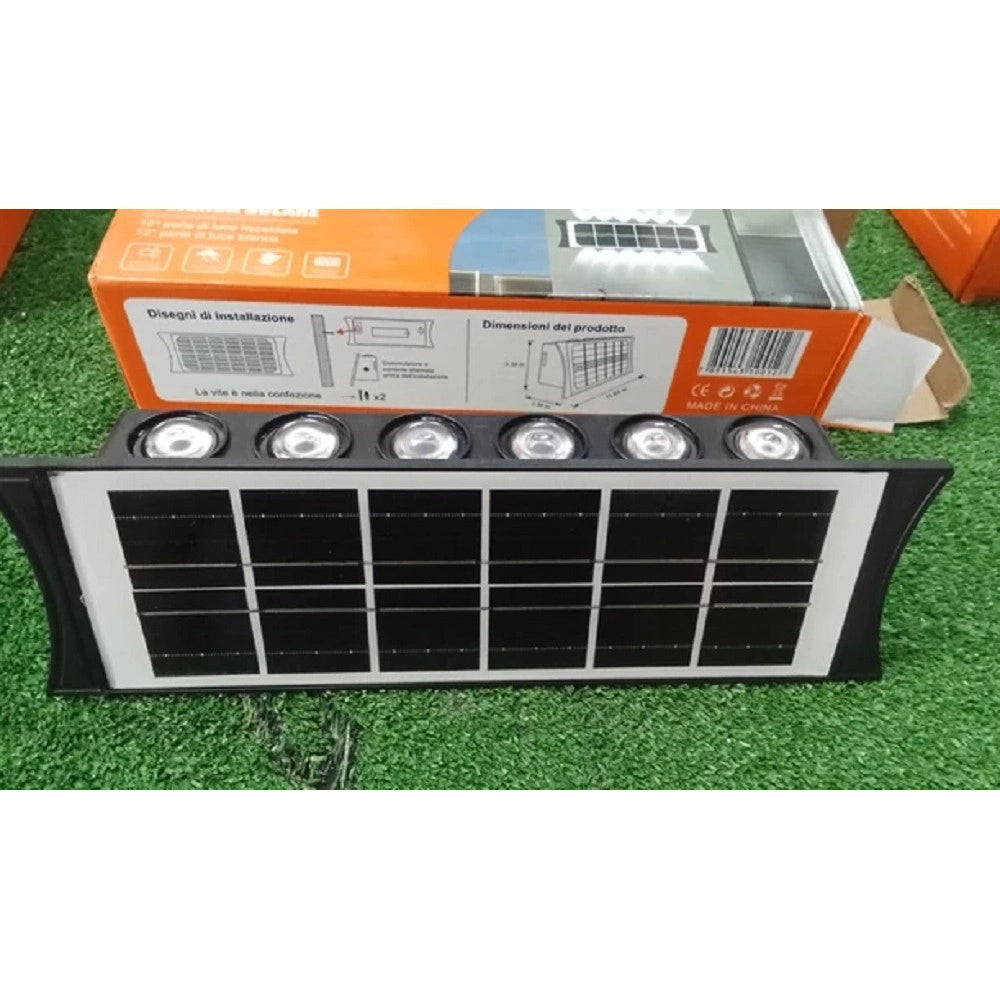 Trade Shop - Applique Parete Lampada Da Esterno Ricarica Solare Bidirezionale Impermeabile Meq-fo-12 -