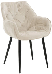 Sedia Tanna in velluto crema