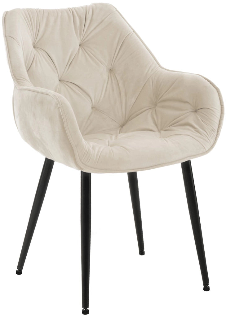 Sedia Tanna in velluto crema