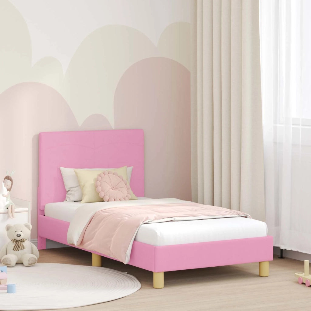 Struttura letto bambini con testata-Giroletto per bambini Rosa 80 x 160 cm Tessuto 642378