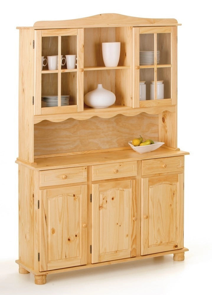 MOBILE GIORNO CREDENZA TOSCANA 2 ANTE + 3 CASSETTI 130x43/32x198H PINO MASSELLO FINITURA NATURALE