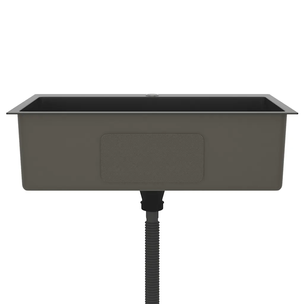 Lavello da Cucina Lavorato a Mano-Lavandino-Lavabo Nero Acciaio Inox 376603