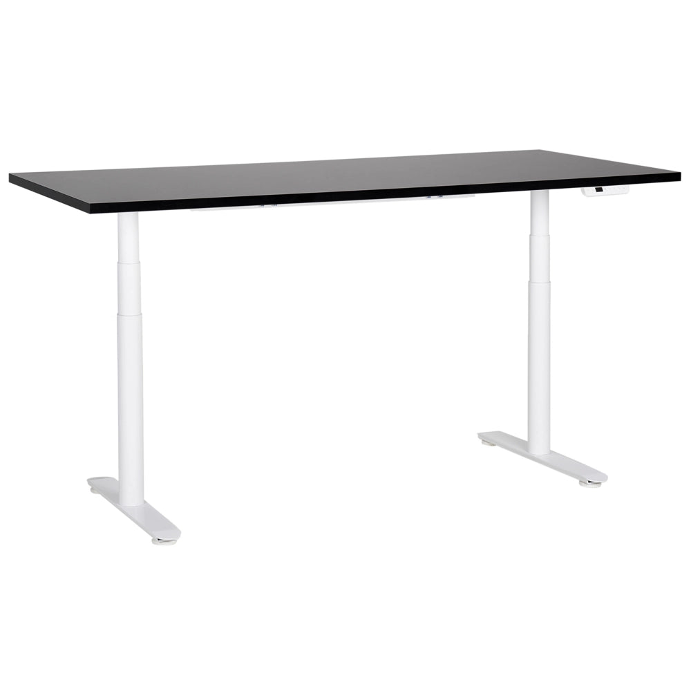 Scrivania regolabile elettricamente nero e bianco 180 x 80 cm Struttura in acciaio verniciato a polvere