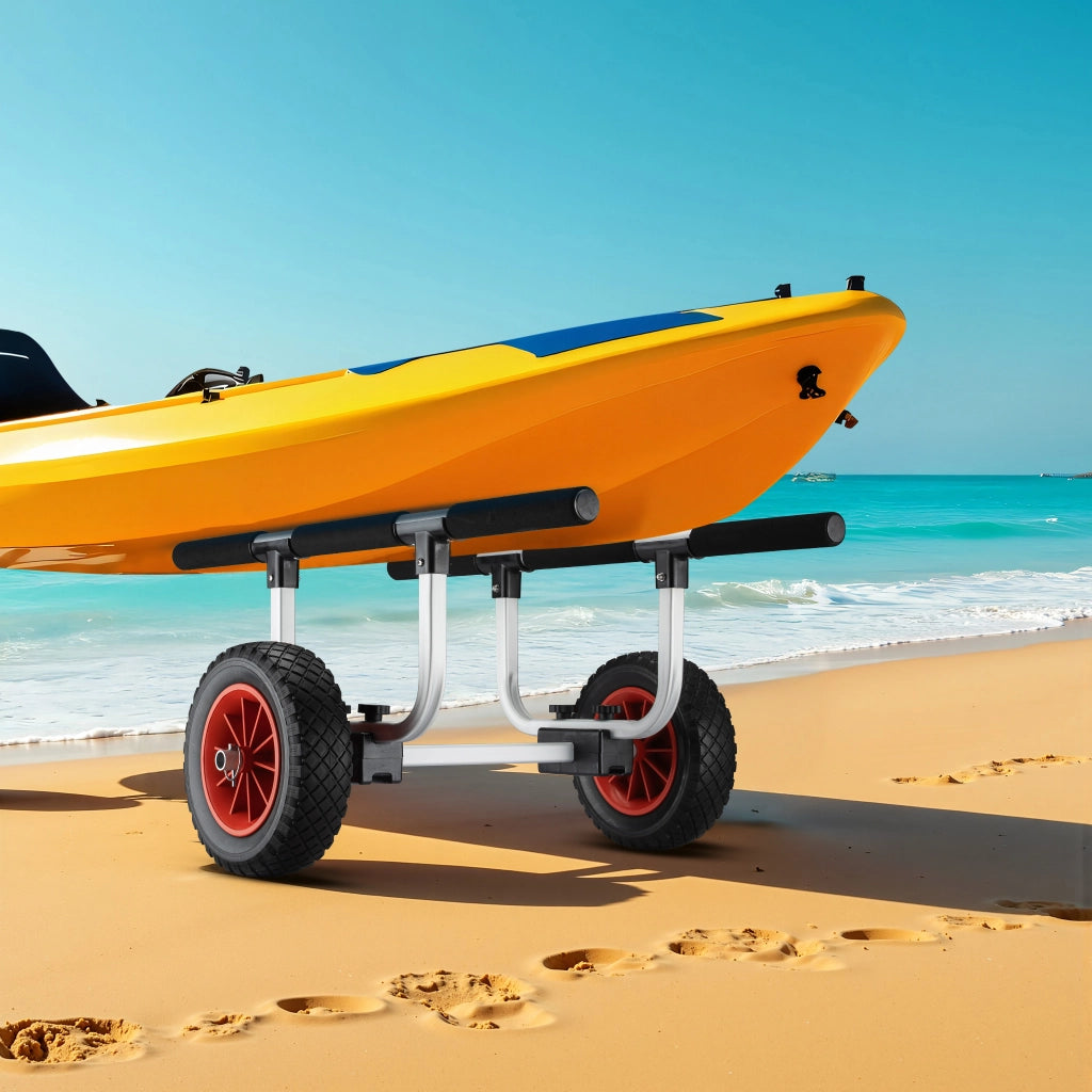 Carrello da trasporto per kayak In alluminio con ruote in PU Ø 22 cm Larghezza regolabile Max 90 kg