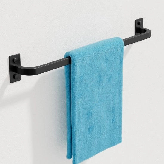 Sostegno per Asciugamani da Parete da 40 CM per Bagno e Cucina - Supporto per Asciugamani in Acciaio Inossidabile Nero