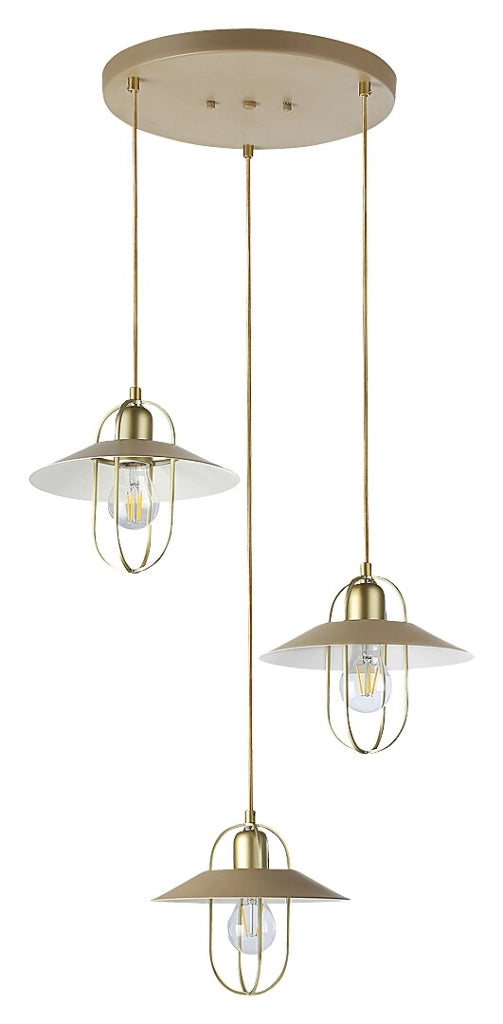 Lampada a sospensione Rabalux Nesrin 3xE27 ottone industriale