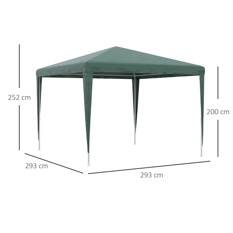 GAZEBO DA GIARDINO 3X3 M PIEGHEVOLE E PORTATILE CON COPERTURA ANTI UV VERDE