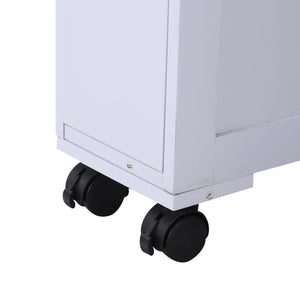 Mobiletto da Cucina in Legno con Ripiano e 2 Cassetti Posate Bianco 16x52x66 cm