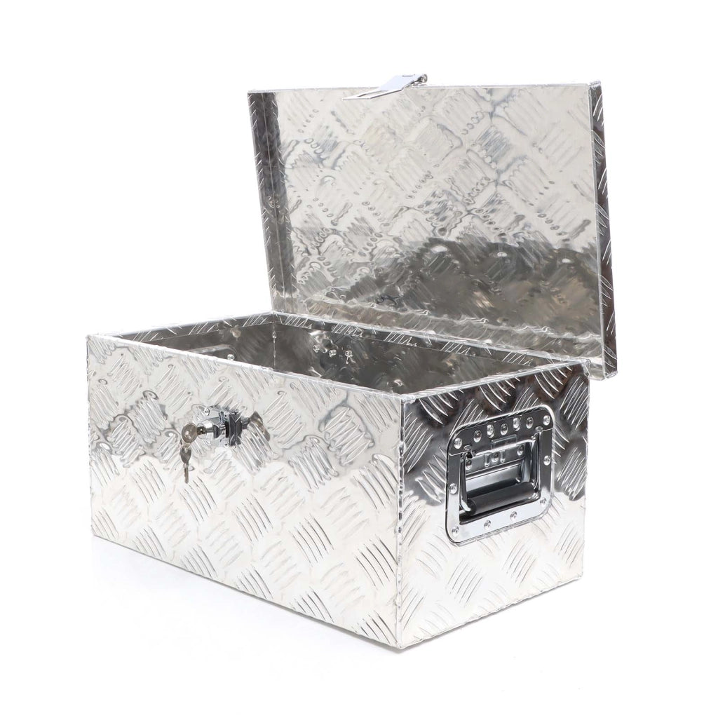 Cassetta portattrezzi in alluminio 50,8x30,5x24cm color silver con chiave