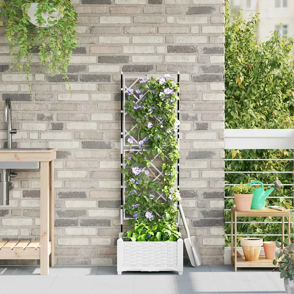 Vaso da giardino Bianco 40 x 40 x 125,5 cm Plastica 42002903