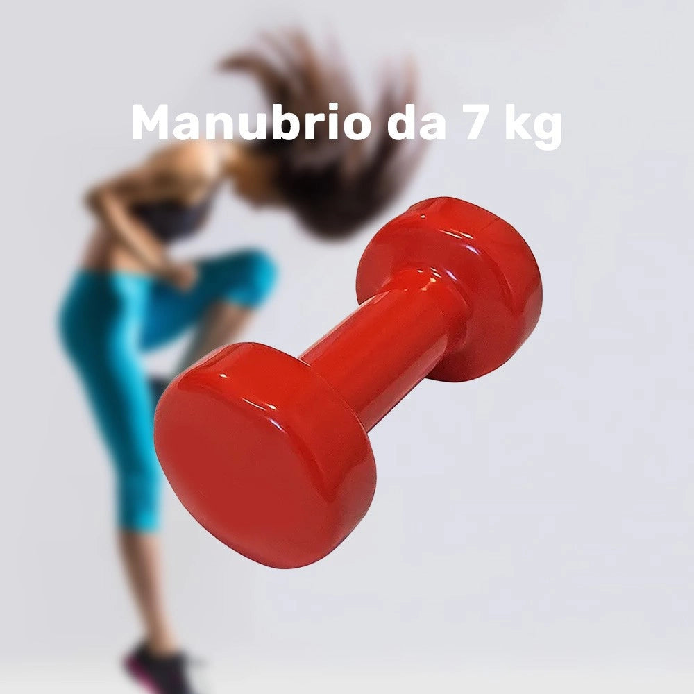 Trade Shop - Manubrio Singolo 7 Kg In Vinile Allenamento Esercizi Casa Palestra Workout Fit -