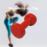 Trade Shop - Manubrio Singolo 7 Kg In Vinile Allenamento Esercizi Casa Palestra Workout Fit -