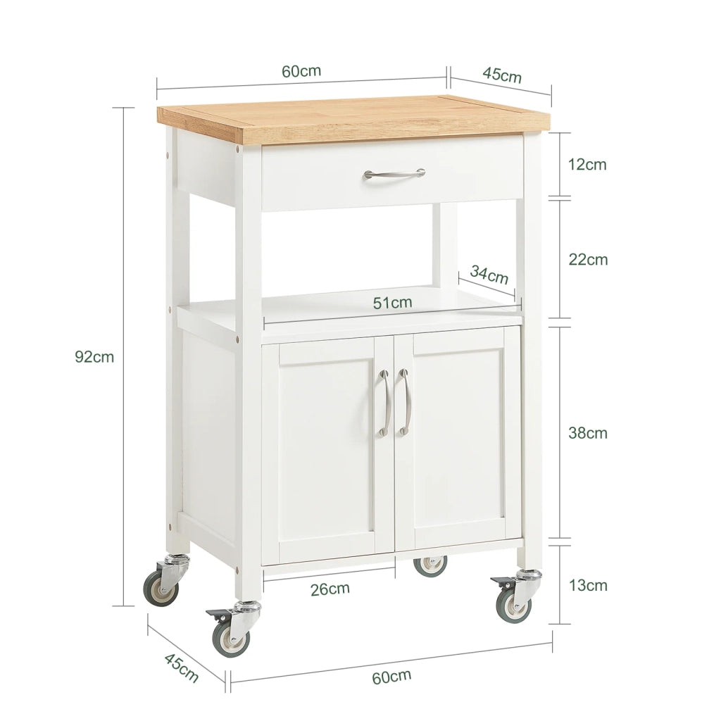Carrello cucina, carrello da servizio colore:Bianco, FKW22-WN