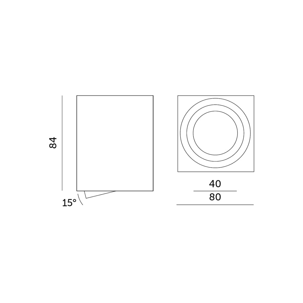 Faretto soffitto quadrato bianco orientabile GU10 35W Kobi