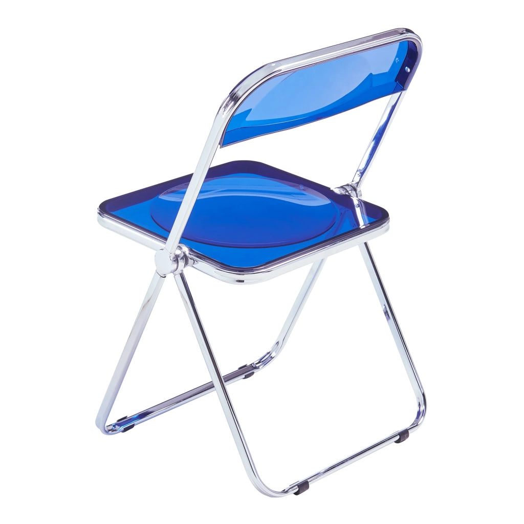 Set di 2 sedie pieghevoli da esterno per giardino campeggio e terrazza 74 x 46 x 47 cm blu scuro 03_0009643