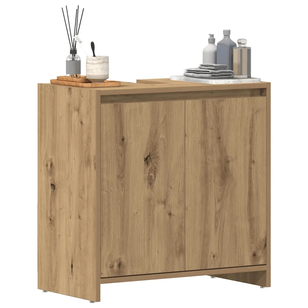 Mobile Lavabo Bagno Rovere Artigianale Legno Multistrato