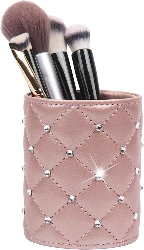 Organizzatore per Pennelli per Trucco - Deposito per Pennelli Cosmetici in Oro Rosa