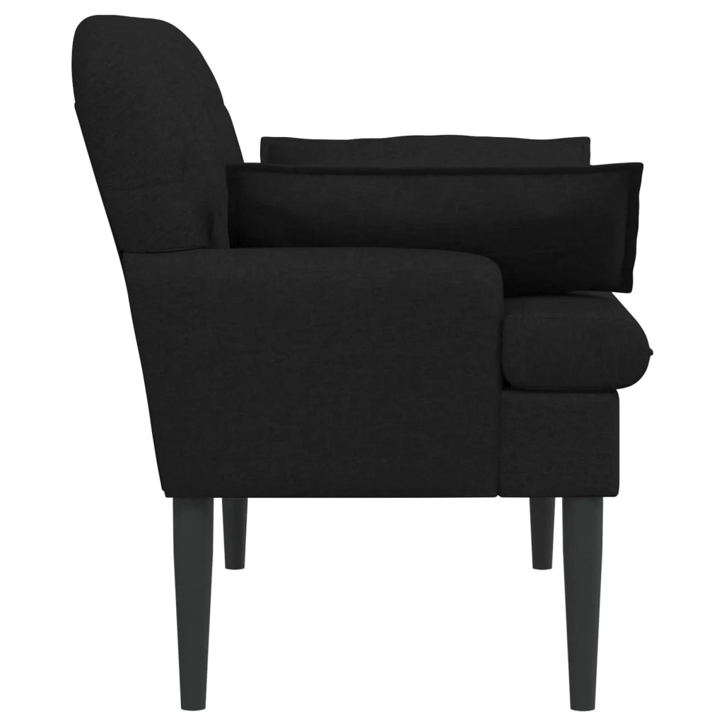 Loveseat con bottoni imbottiti Nero 111 x 68 x 80 cm Tessuto 42041798