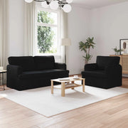 Divano 2 pcs Nero 162 x 80 x 85 cm Tessuto