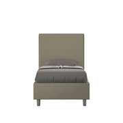Letto singolo senza rete imbottito 80x190 similpelle cappuccino Focus
