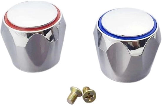 Coperture di protezione per rubinetti caldo e freddo, 2 pezzi maniglioni di protezione per rubinetti coperture sostitutive per la doccia verniciate a specchio rosso e blu per rubinetti perdenti sostitutive per la cucina la doccia e il lavandino