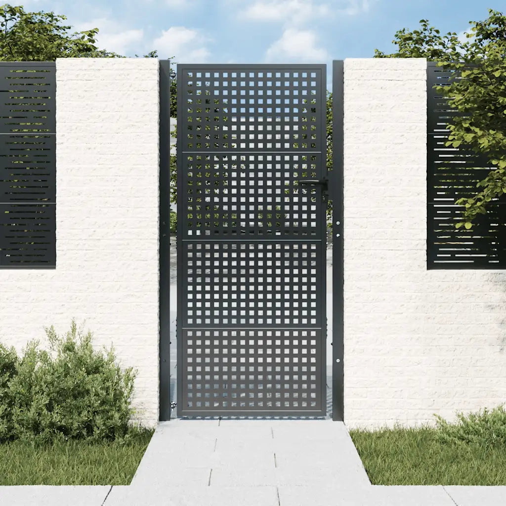 Cancello da Giardino Antracite 100x200 cm in Acciaio 154564