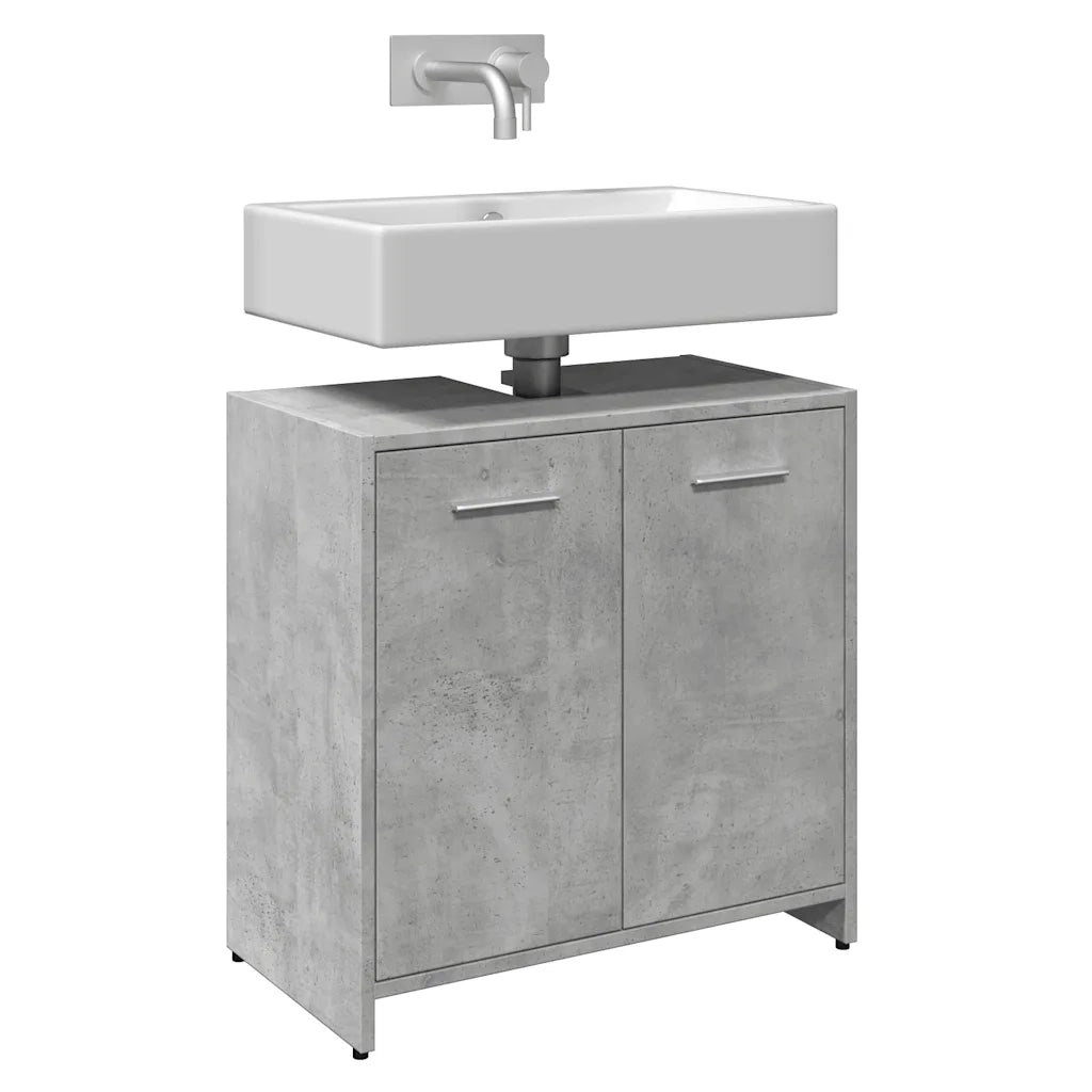 Mobile Lavabo | Armadio Lavabo Bagno Grigio Cemento 60x33x60cm Legno Multistrato