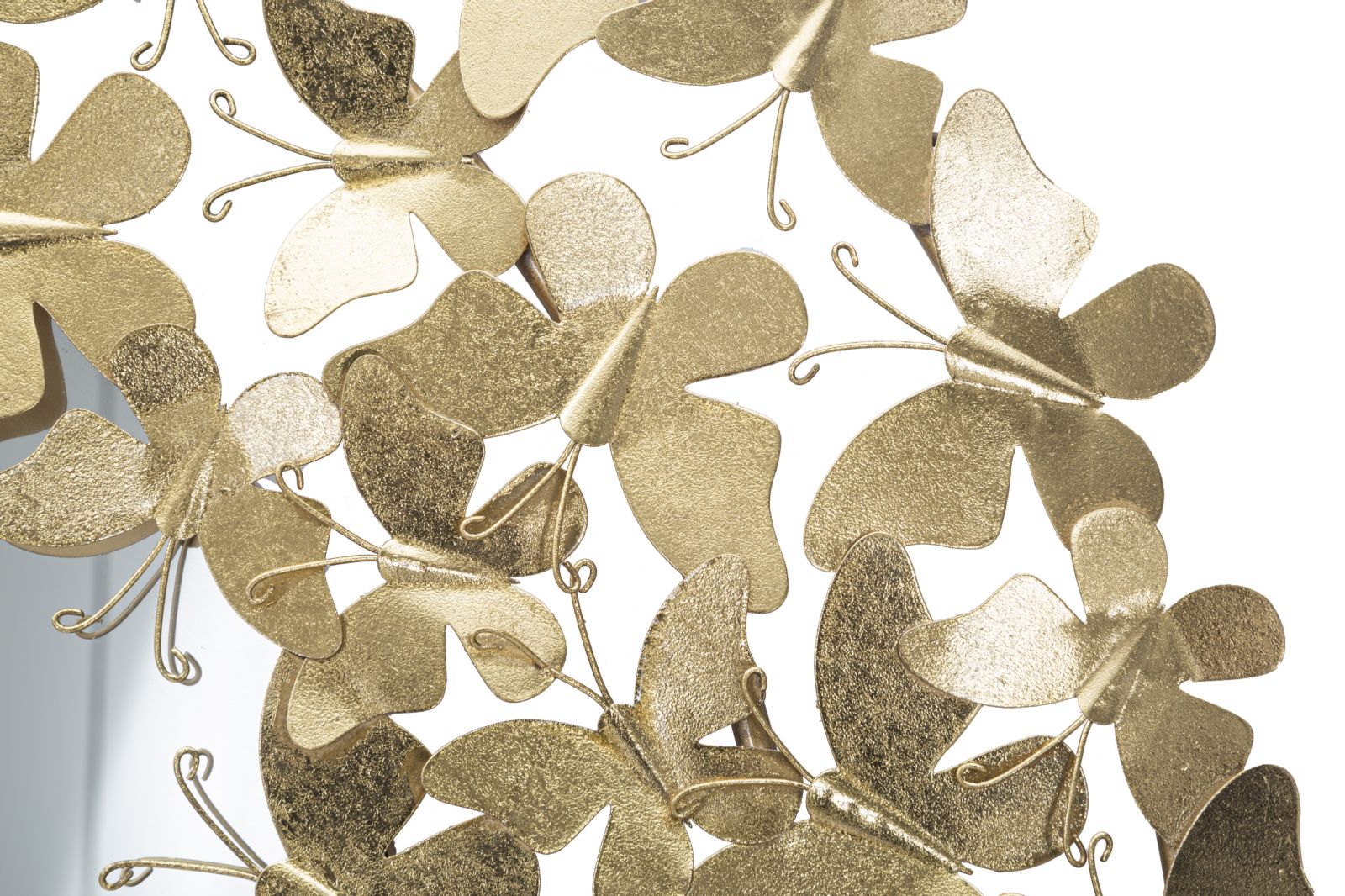 Specchio Glam Butterfly Wind Ø81,5x3,5 Misura Specchio Ø55 cm in Ferro Oro