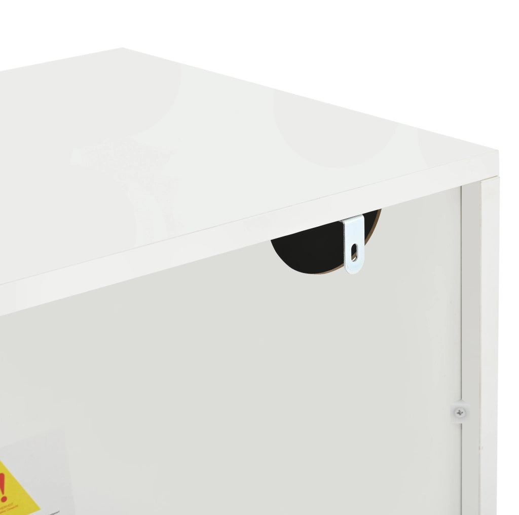 Mobile TV 180x40x45 cm con LED; 2 cassetti e 2 ante in truciolare bianco
