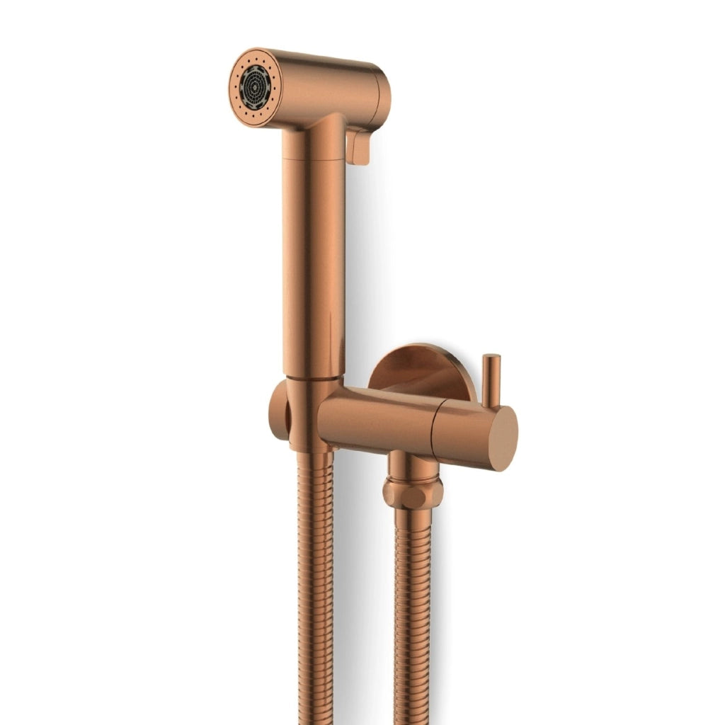 Idroscopino wc doccetta ottone portatile shutoff monogetto con leva ogomondo kit *** finitura- oro rosa tondo, confez...