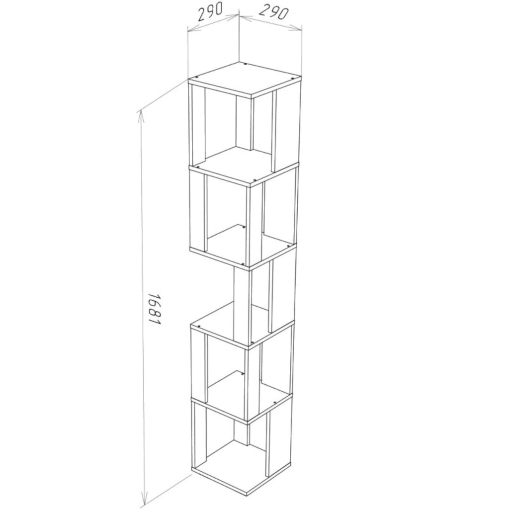 Libreria Stante Alto SOLA - Rovere Wotan - Larghezza 29 cm, Altezza 168 cm, Profondit? 29 cm