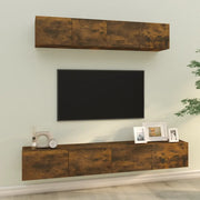 Set di Mobili Porta TV 4 pz-Set di 4 Credenza per TV Rovere Fumo in Legno Multistrato 906019
