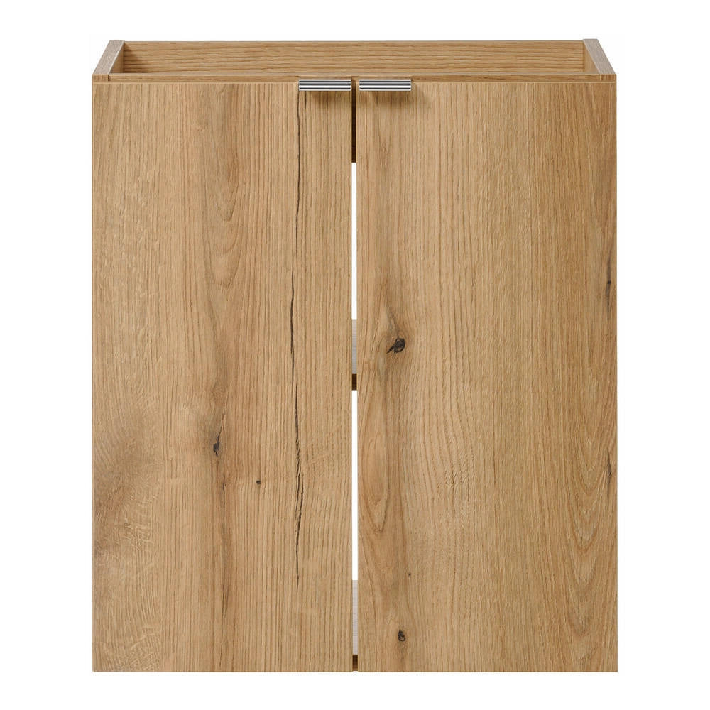 Set NEWPORT Armadio Pensile Sottolavabo con Piano di Lavoro 50x60x40 Effetto Rovere / Nero [en.casa]