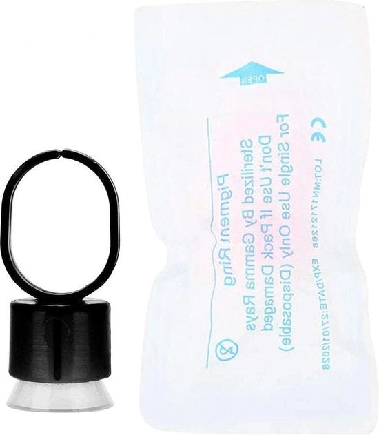 100 Anelli per Tatuaggio - Anelli per Microblading - Lattina per Pigmenti - Contenitore per Trucco - Anelli per Trucco - Anelli per Lattina con Pennello in Plastica .