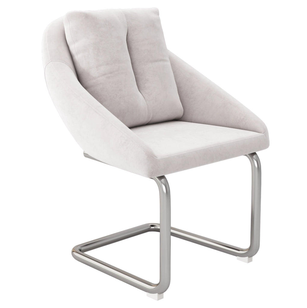 Set di 4 sedie ergonomiche in velluto con struttura in metallo beige