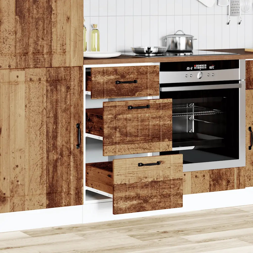 vidaXL Base da Cucina Lucca Legno Antico in Legno Multistrato