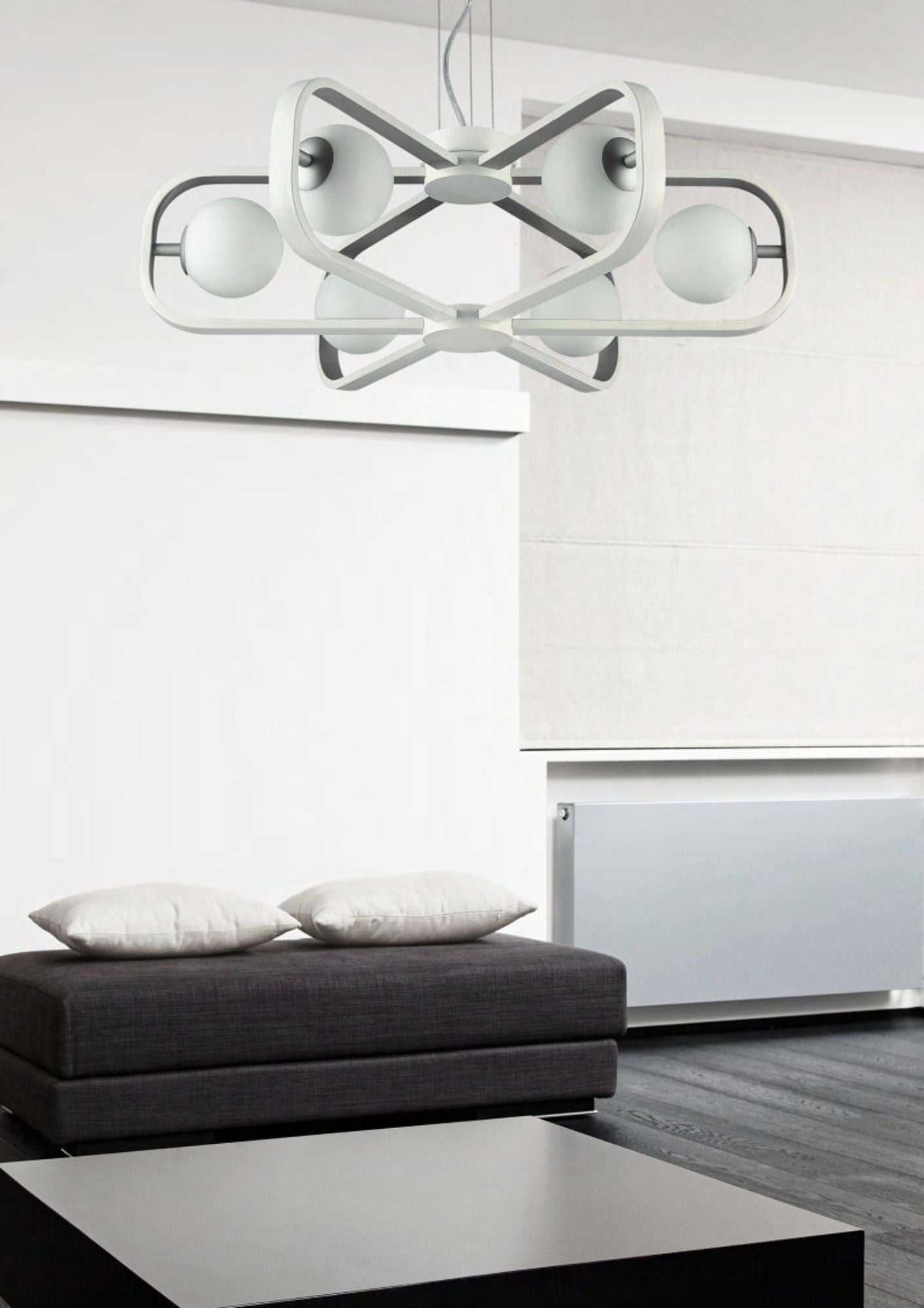 Lampada pendente Modern in Metallo Avola Bianco con Oro