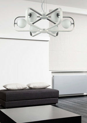 Lampada pendente Modern in Metallo Avola Bianco con Oro