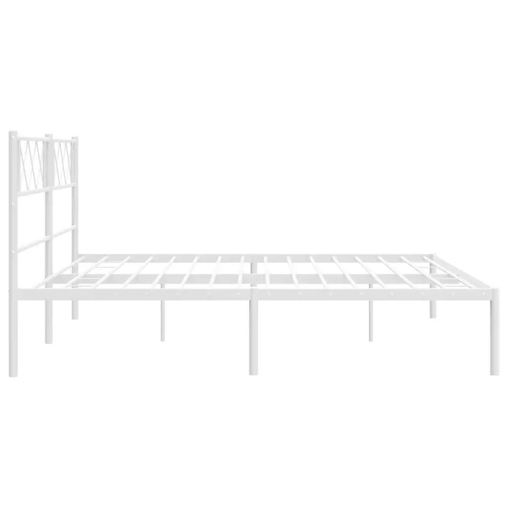 Giroletto con Testiera-Struttura Letto con testiera Metallo Bianco 160x200 cm 774259