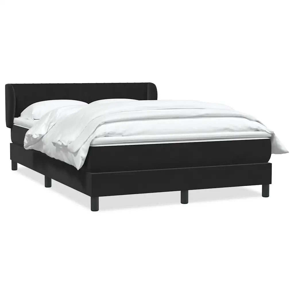 Giroletto a Molle con Materasso Nero 160x210 cm in Velluto