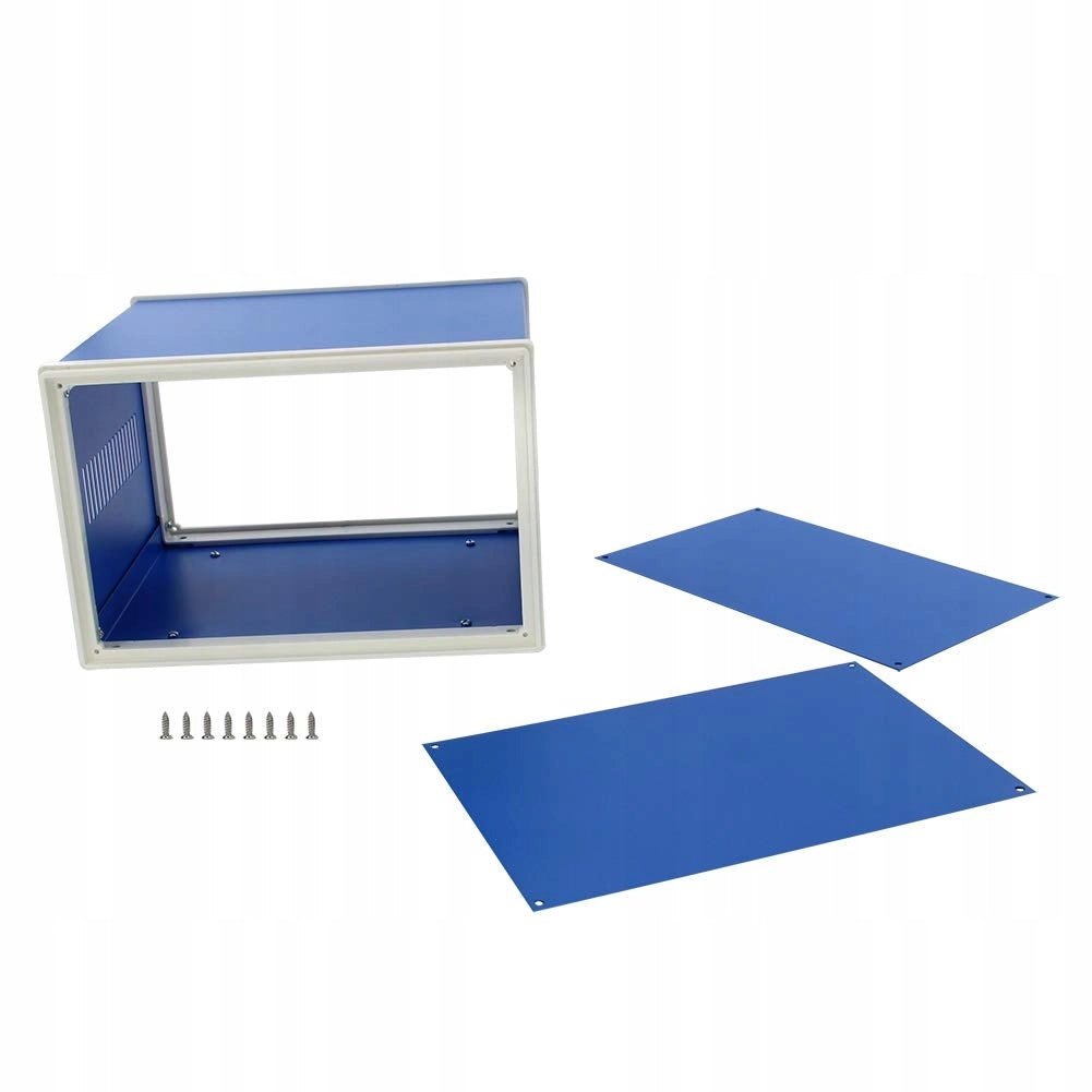 Custodia in Metallo Blu per Strumenti 90x200x165mm – Alta Qualità, Resistente alla Corrosione