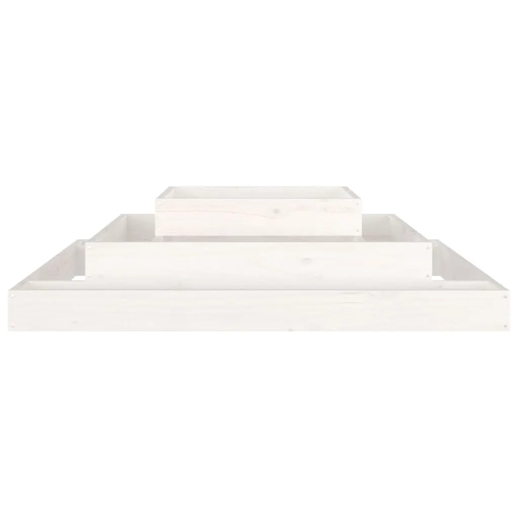 Fioriera-Vaso-Contenitore per Piante Bianca 110x110x27 cm in Legno Massello di Pino 857183