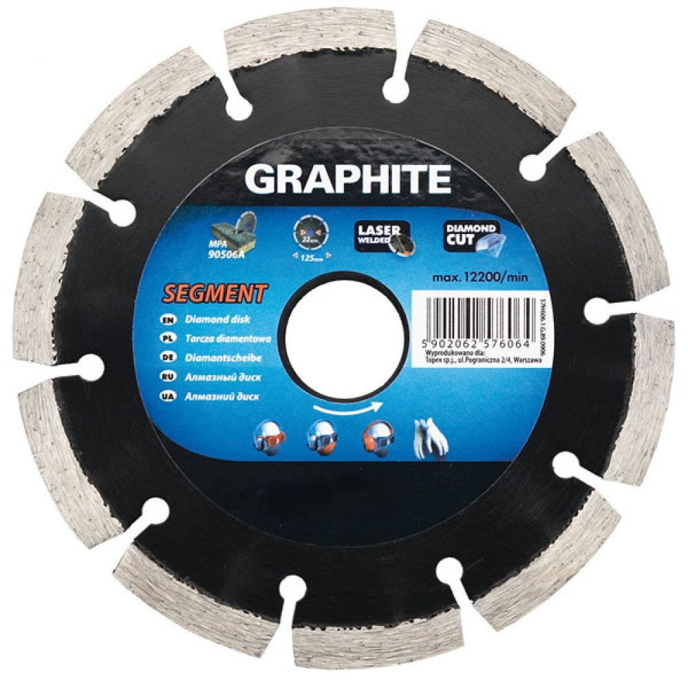 Disco graphite diamantato segmen t saldato a laser d.115 foro 22,