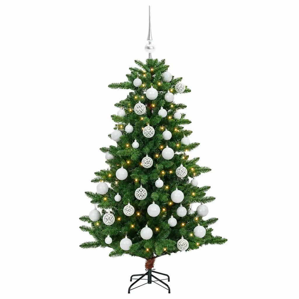 Albero di Natale Artificiale con Palline 150 cm 150 LED 3461381