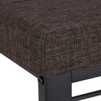 Panca panca porta scarpe cuscino scarpiera imbottita in tessuto 2 livelli marrone metallo 13_0000366_3