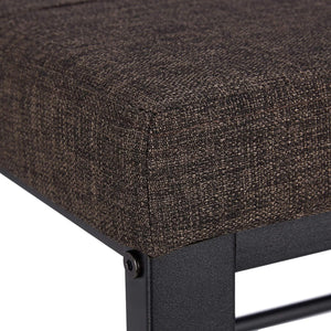 Panca panca porta scarpe cuscino scarpiera imbottita in tessuto 2 livelli marrone metallo 13_0000366_3