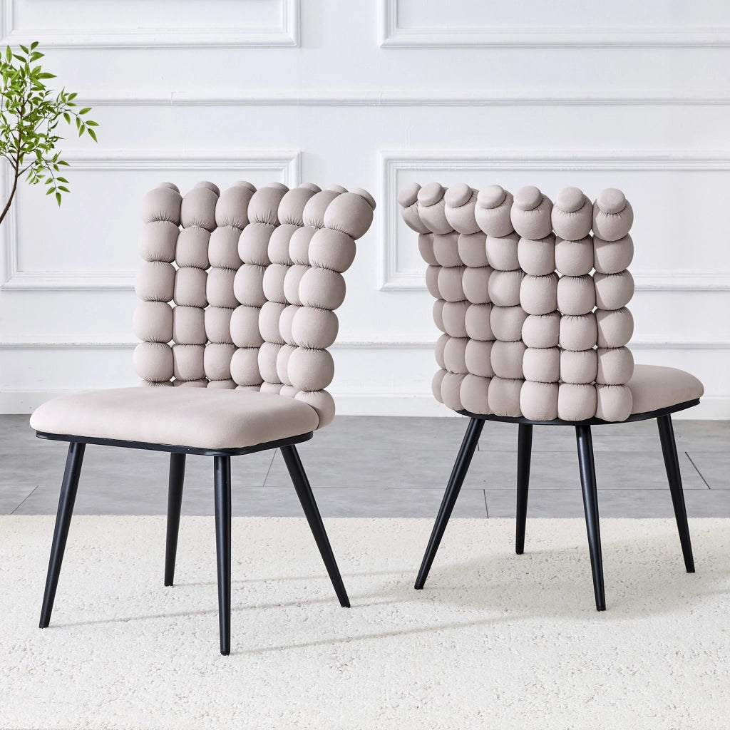 Sedia da pranzo in velluto con schienale 3D e gambe in metallo nero grigio chiaro