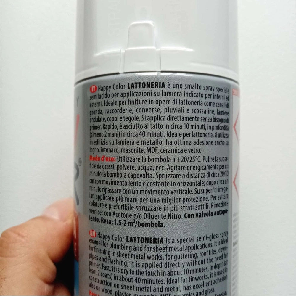 Saratoga rosso siena semilucido bomboletta vernice happy color lattoneria spray 400ml per lamiera legno ferro muro carta